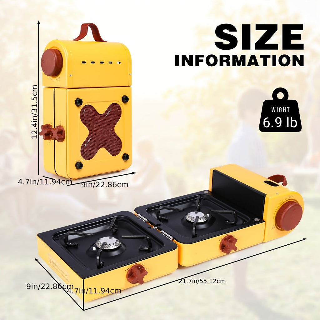 Portable Propane Stove 2-Burner 16000 BTU, Collapsible Camping Stove with Carrying Bag & Side Shelves — image 6