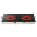 Portable Electric Stove Stainless Steel Single Burner Hot Plate with Temperature Control for Home Cooking, Dining and Outdoor
