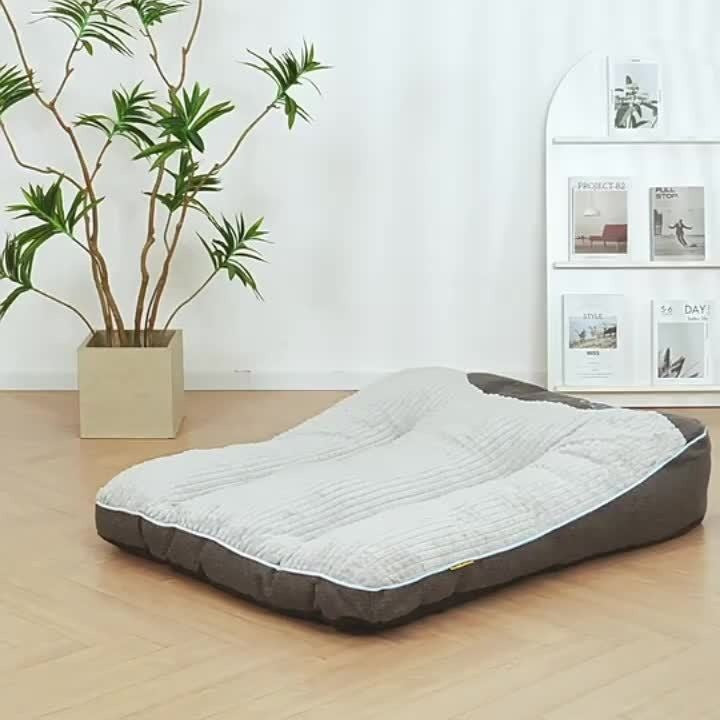 Gray Rectangular Dog Bed with Thick Polyester Fiber Cushion, Four Size Options and Included Grooming Tool — image 13