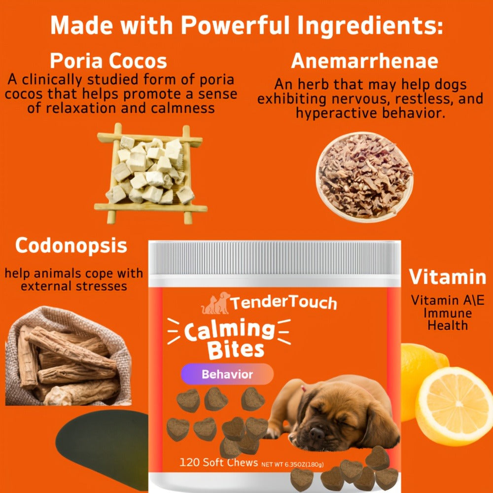 Dog Soft Chew Supplement with Poria Cocos, Codonopsis and Anemarrhenae, 120 Count in a 200 g Jar — image 3
