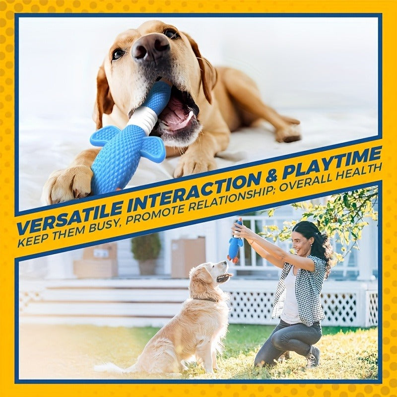 Dog Toy Nylon Goose or Clownfish Chew Design for Medium and Large Dogs in Two Blue Styles for Interactive Chew Play — image 1