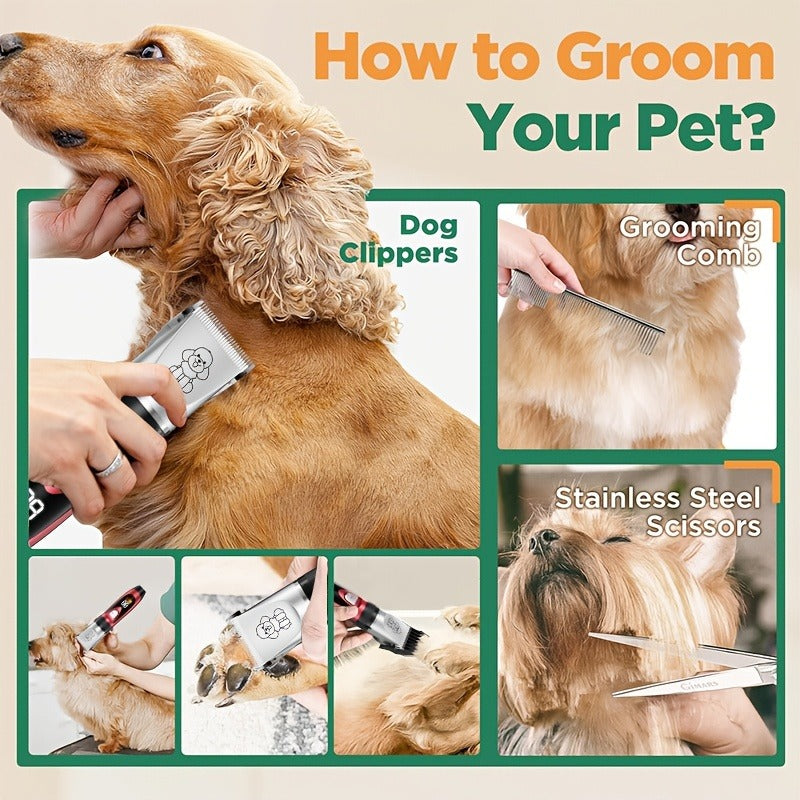 Pet Hair Clipper, USB-Rechargeable Cordless Trimmer with Adjustable Comb and Four Package Options — image 14
