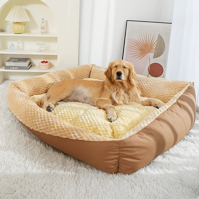 Blue-Gray Dog Bed Couch with Raised Back and Side Bolsters in Four Sizes, Plus One Random Cat Teaser — image 18