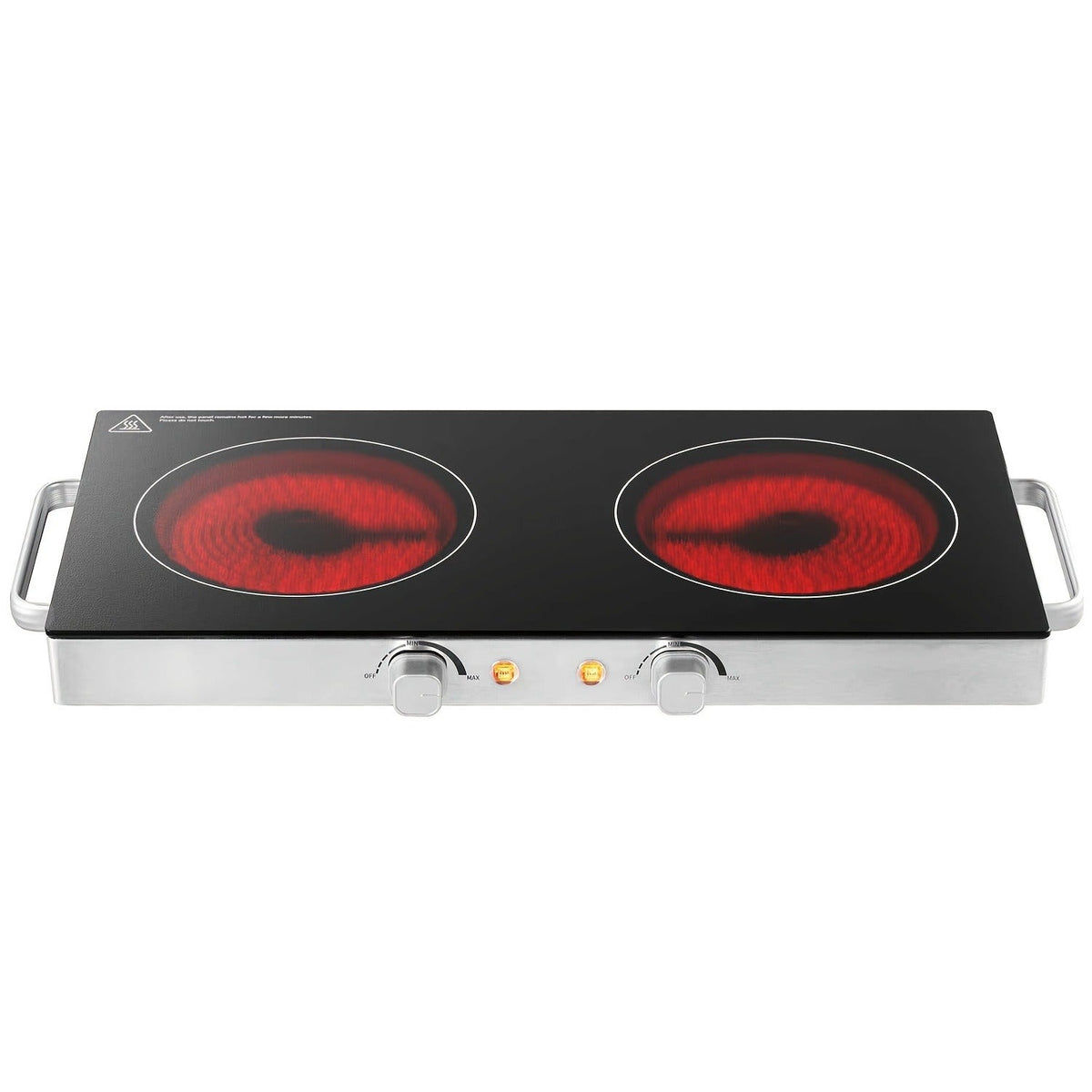Portable Electric Stove Stainless Steel Single Burner Hot Plate with Temperature Control for Home Cooking, Dining and Outdoor