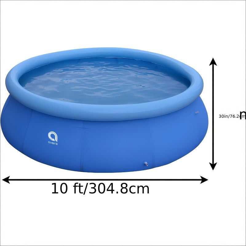 Round Inflatable Swimming Pool 10FT 12FT Circular Above Ground Family Pool Puncture-Resistant Quick for Garden, Patio and Yar