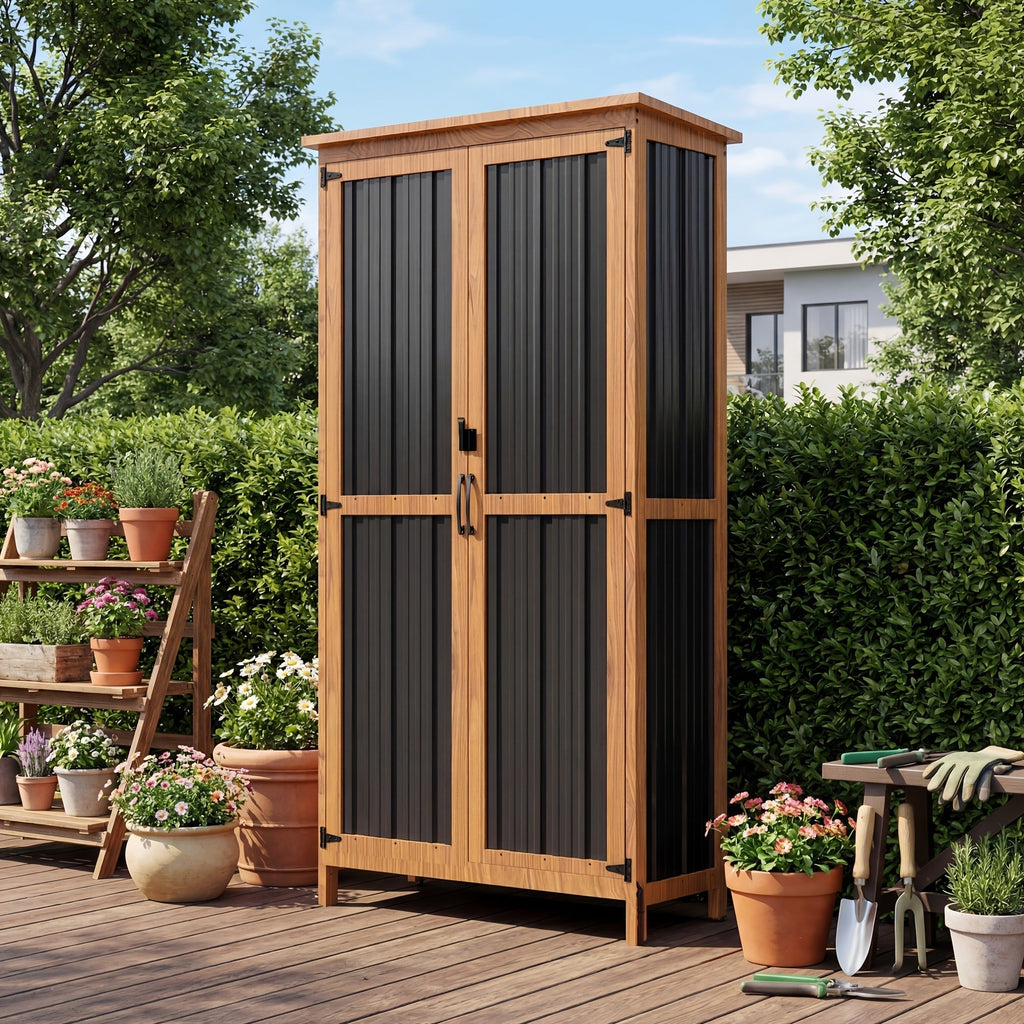 Metal Outdoor Storage Cabinets with Shelf-Equipped Tall or Low Models and 3 x 2 x 4.6 Ft Shed Option — image 8