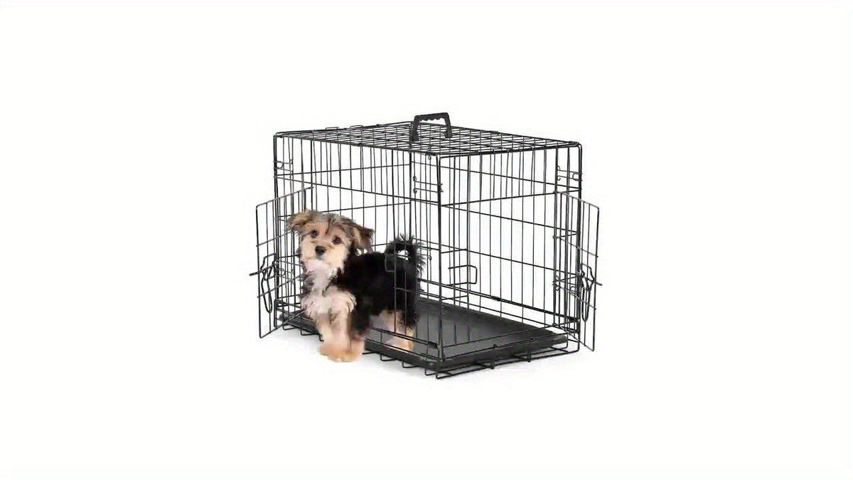 36-Inch Folding Wire Dog Crate with Two Door Accesses, Divider Panel, Removable Tray and Top Handle — image 5