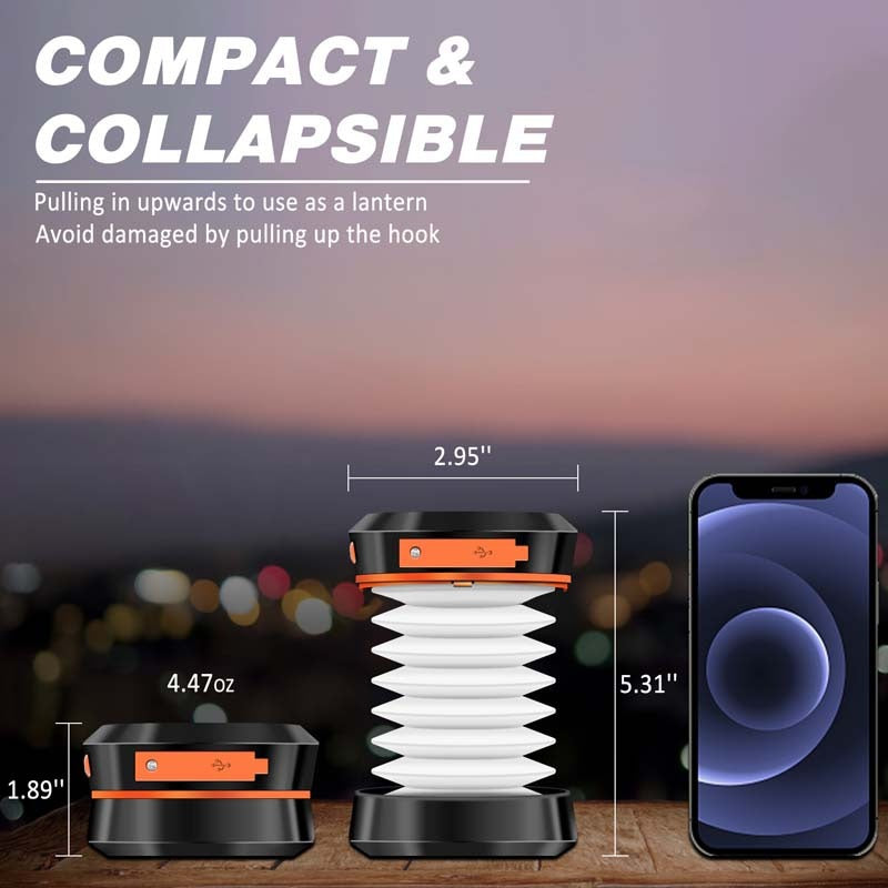 2-Pack Portable Folding Solar Camping Lantern, Mini USB Rechargeable, IPX4 for Indoor & Outdoor Camping — image 5