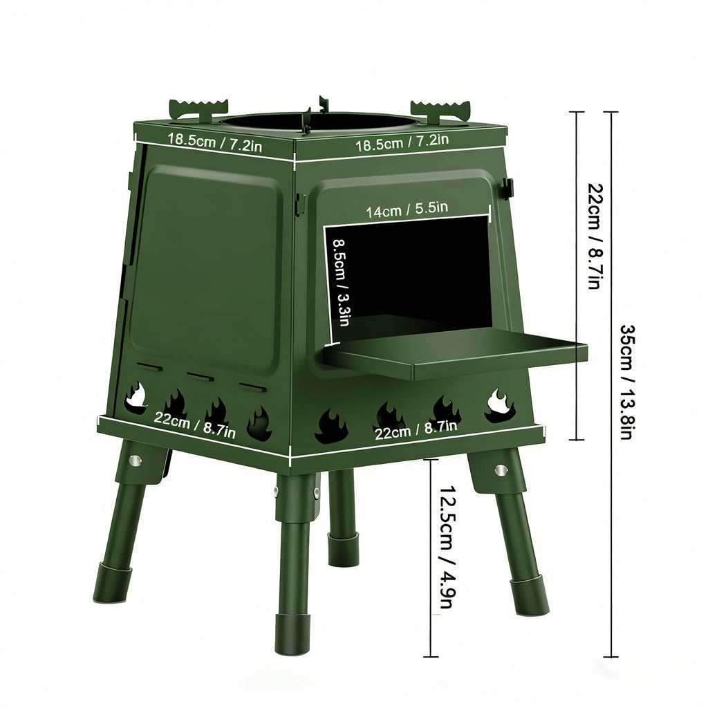 Foldable Wood Burning Camp Stove, Portable Outdoor Cooking Rocket Stove for Camping, Hiking, Picnics, BBQ & Travel — image 6