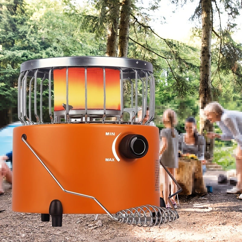 Portable Propane Heater Stove 2-in-1 Camping Gas Stove & Heater 3680-9000 BTU with Ignition, Stainless Steel — image 7