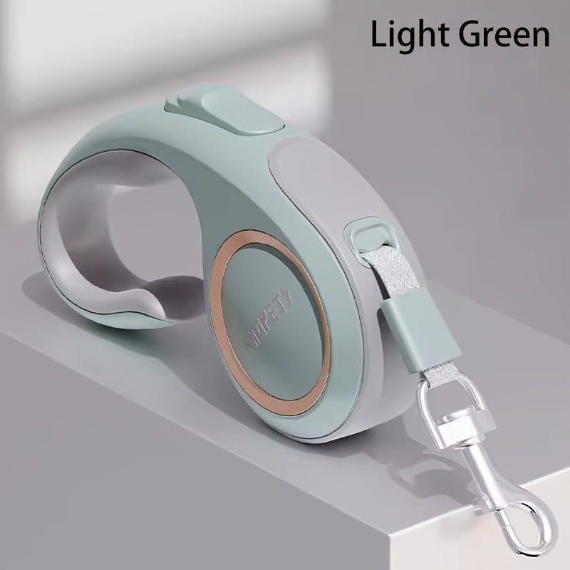 Retractable Dog Leash with 16-Foot Tape, One-Button Lock and Six Champagne, White or Blue Size Options — image 13