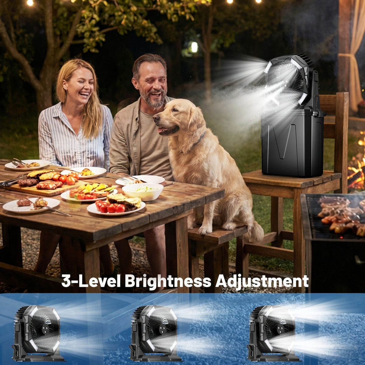Misting Fan Portable Outdoor with Water Tank 20000mAh Rechargeable Battery Camping Cooling Spray Fan — image 6