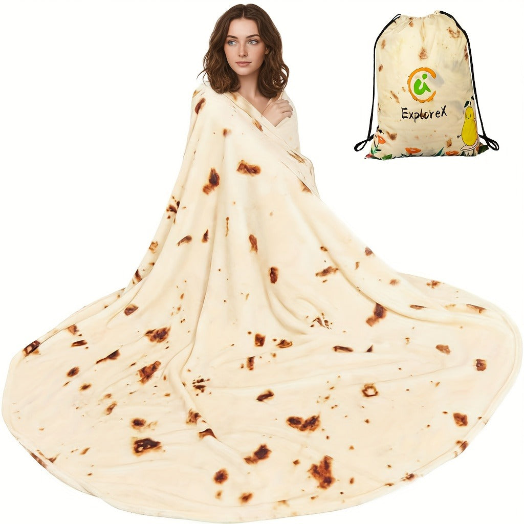Round Tortilla Print Throw Blanket with Two-Sided Artwork and Five Diameter Options from 33.5 to 80 Inches — image 10