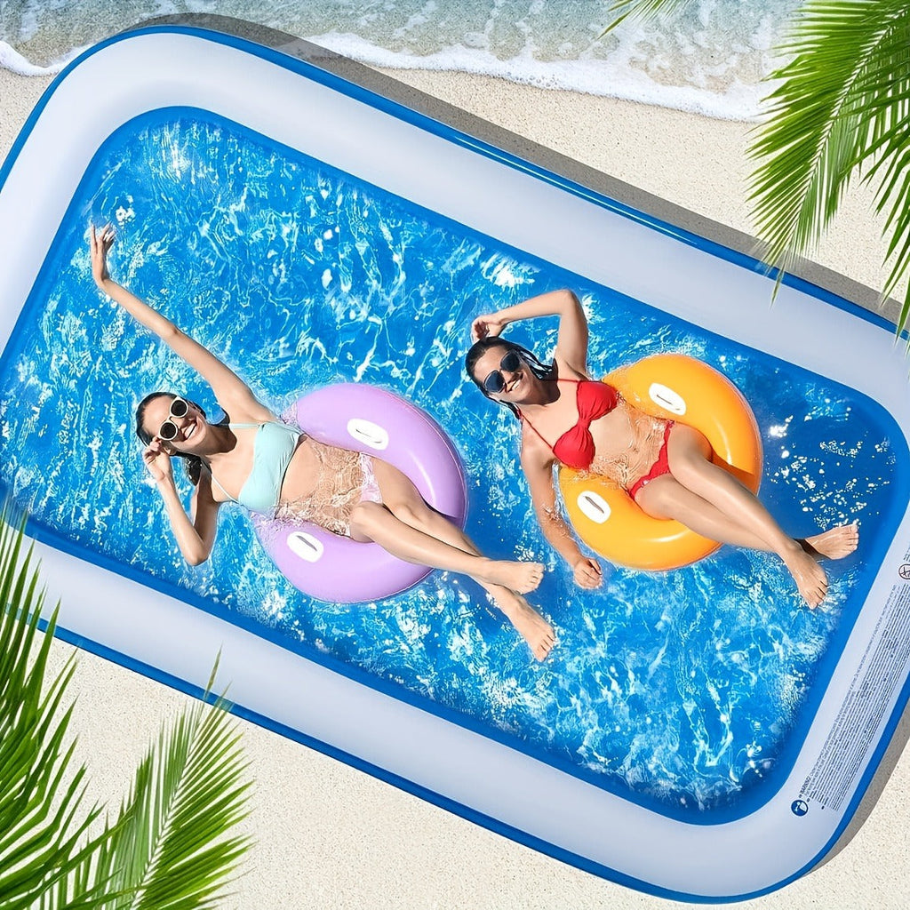 Inflatable Swimming Pool Glow Night Light PVC Reinforced Thickened Fast Setup Outdoor Backyard Party Pool for Adults Kids Fam