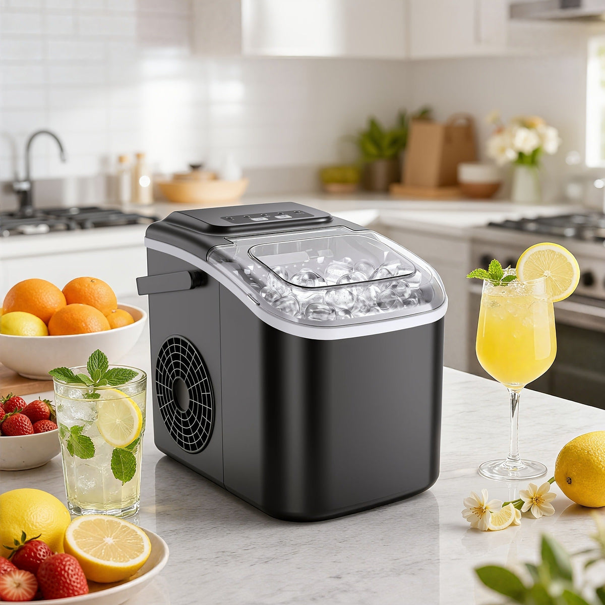 Countertop Bullet Ice Maker with 26-29 lb Daily Labels, 8 Cubes per 6 Minutes and Three Colors — image 7