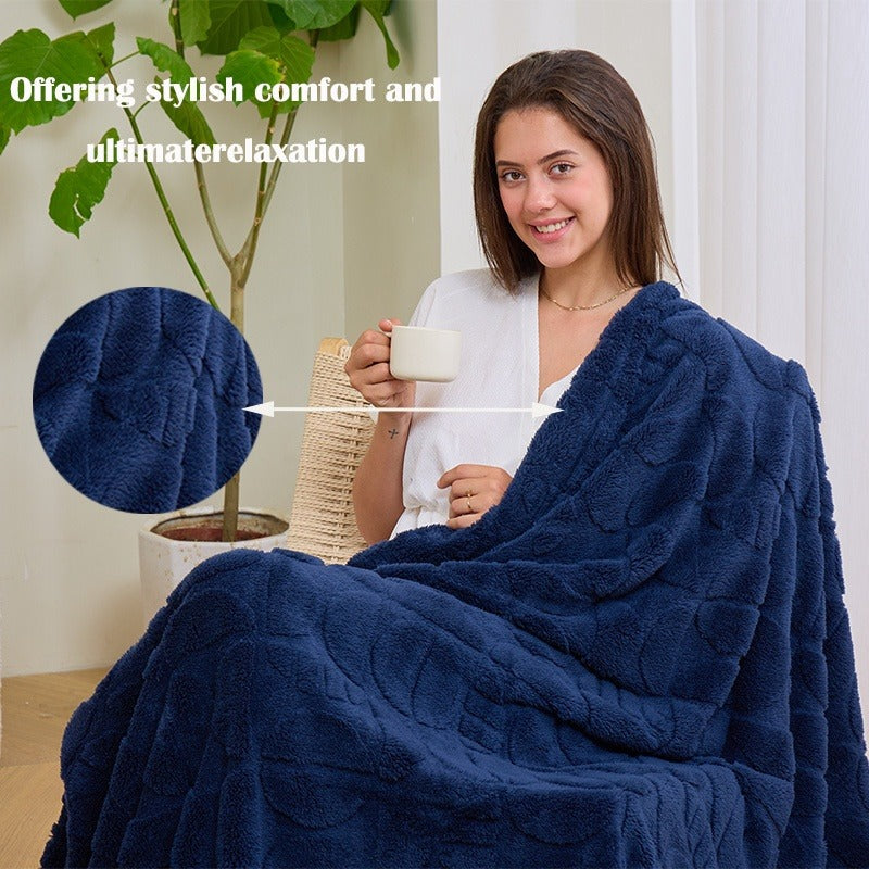 Raised Geometric Throw Blanket in White, Blue or Grey with 40 x 60, 60 x 80 and 80 x 90-Inch Size Options — image 8