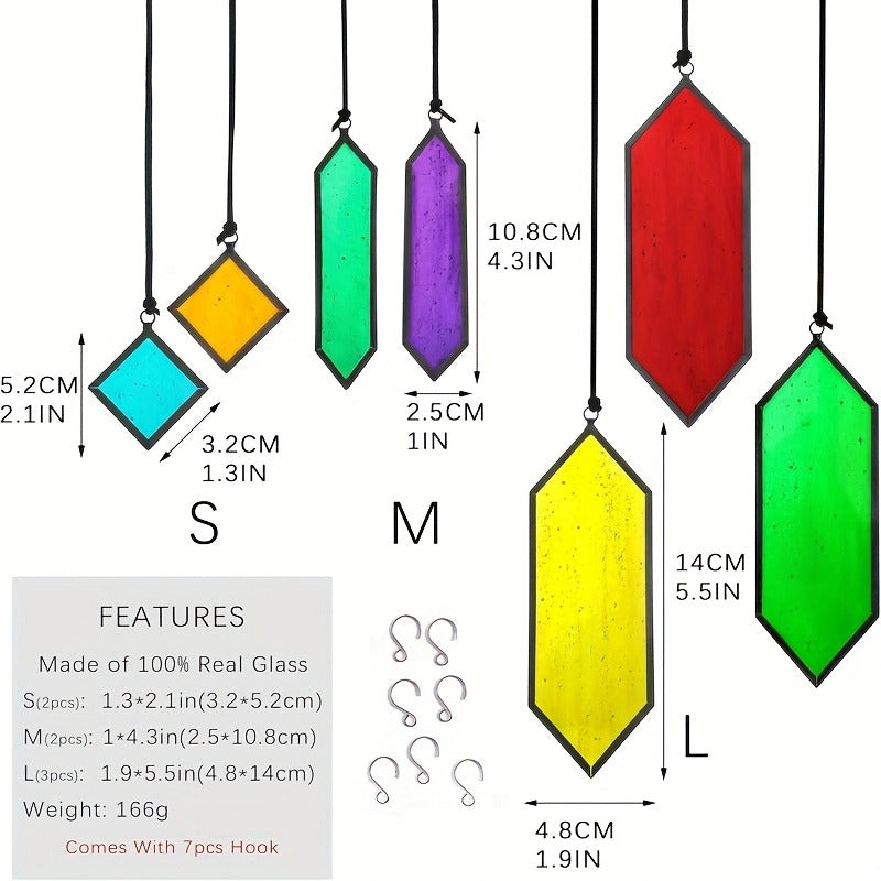 Glass Rainbow Suncatcher Hanging Ornament – Crystal Prism Window Sun Catcher for Garden, Patio & Home Decor — image 7