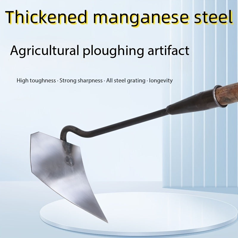 Garden Cultivator Manganese Steel Hand Plough Thickened Triangular Hoe for Plowing, Soil Loosening — image 7