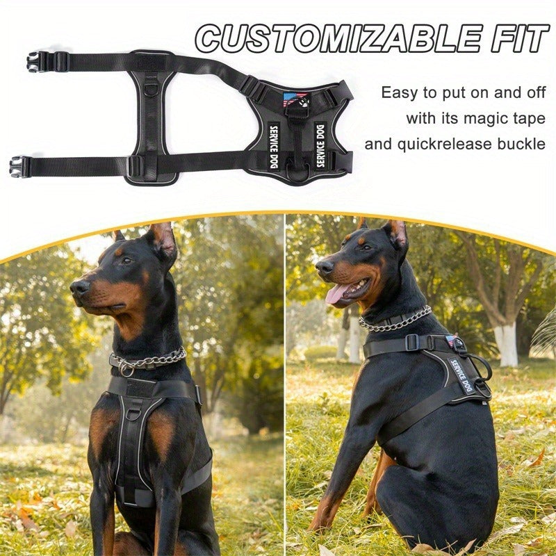 Compact Patch Dog Harness in Black and Three Green Styles with S, M, L and XL Size Options — image 9