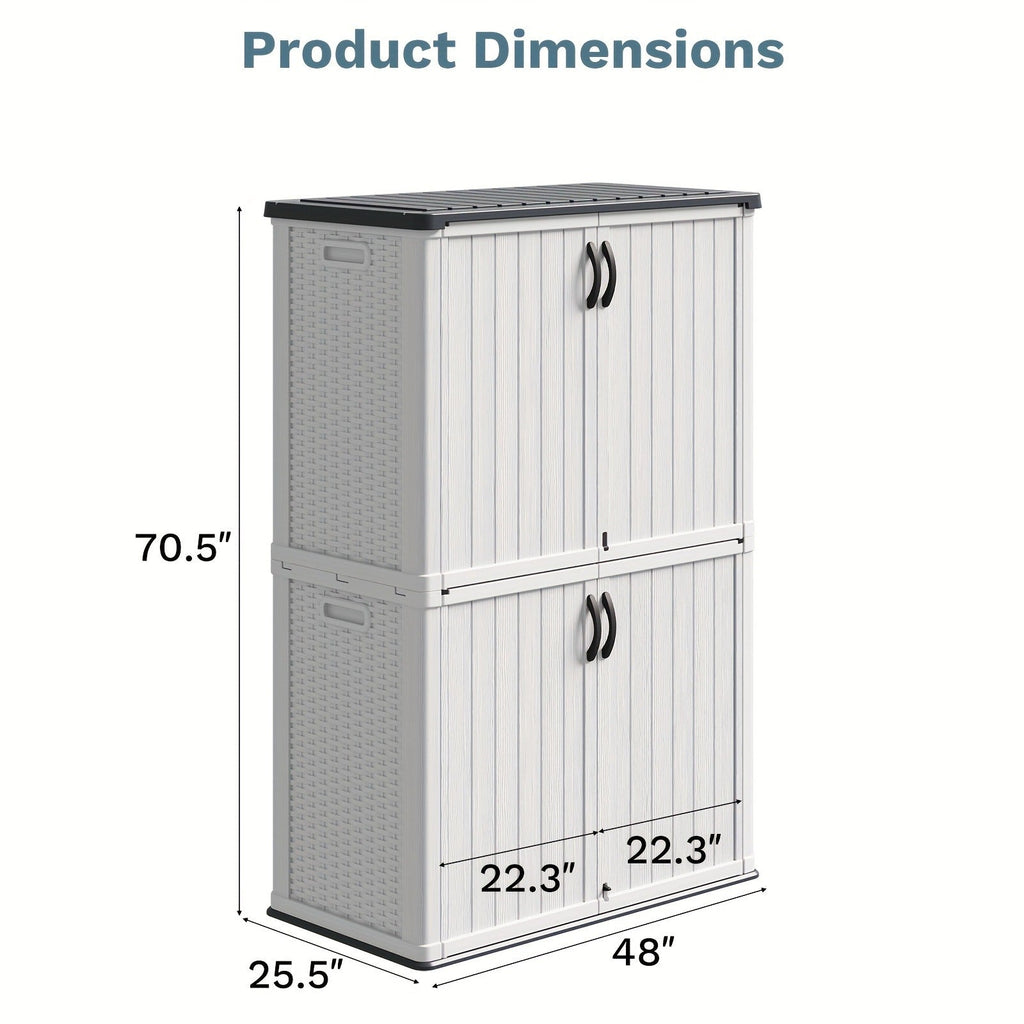 Resin Outdoor Storage Cabinet and Shelf Options in White or Beige with 4 x 2 Ft Shed Sizes — image 7