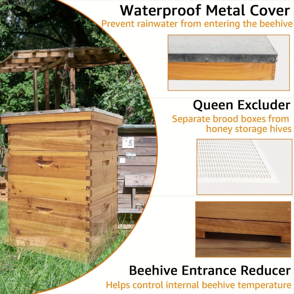 Langstroth Beehive Kit 3 Layer Beeswax Coated 2 Deep Boxes & 1 Medium Super — No Frames — image 5