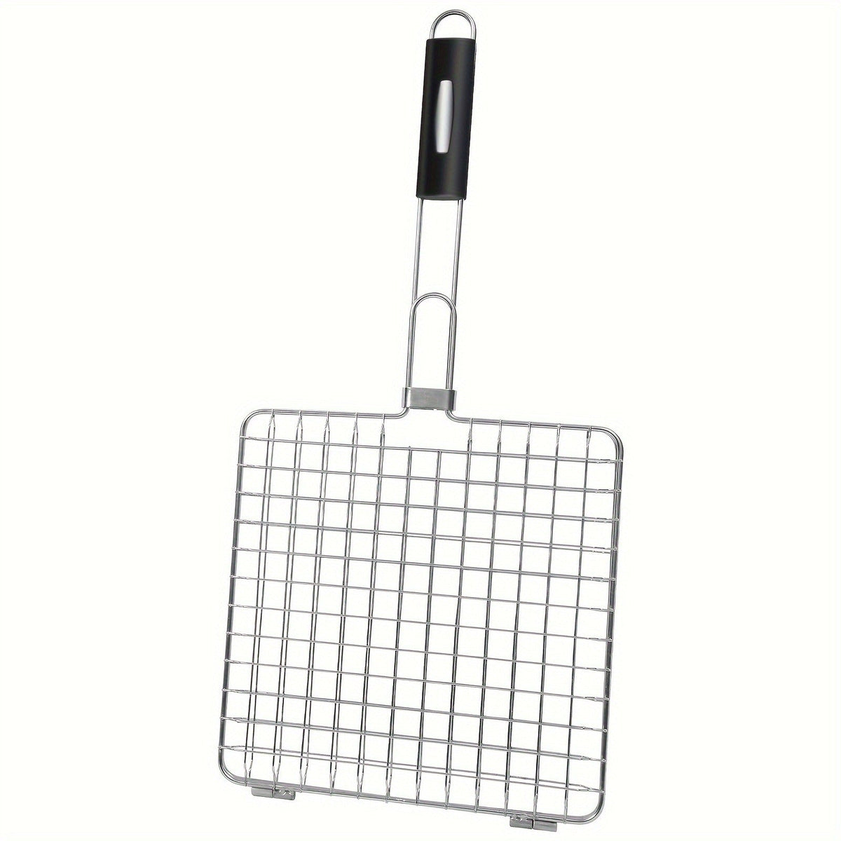 Grill Basket Stainless Steel Folding BBQ Grilling Basket for Fish Chicken Vegetables Shrimp Portable Outdoor Camping Barbecue