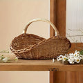 Seagrass Wicker Storage Basket with Handles, Handwoven Oval Farmhouse Organizer in Single-Piece Format — image 1