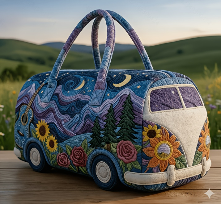 2026 New Quilted Patchwork Handbag, Vintage Patchwork Overnight Travel Bag, Fitness Clutch, Short Trip Overnight Bag — image 
