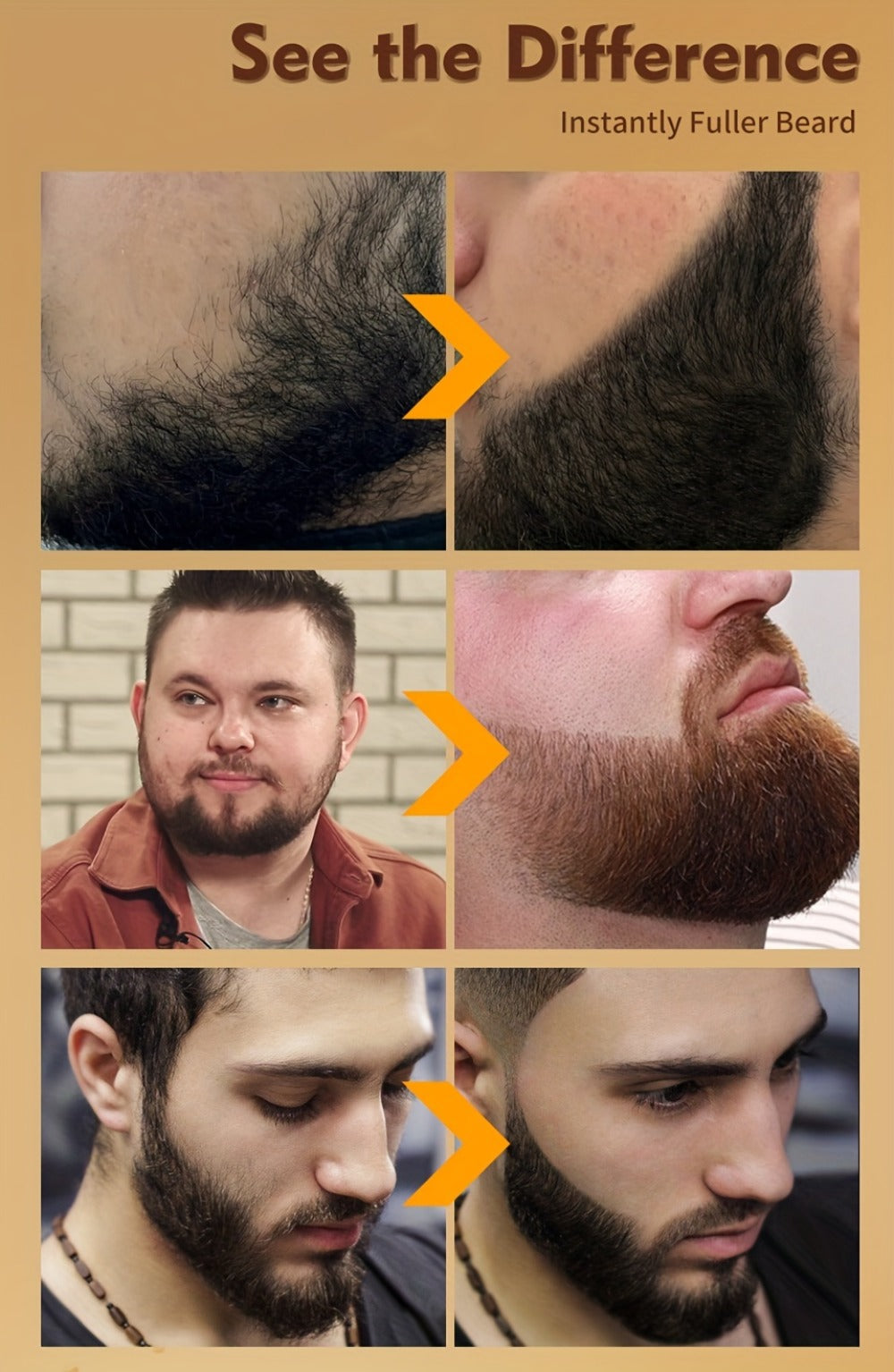 Beard Filler Pencil with Brush, Waterproof Beard Pencil for Fuller Thicker Beard, Fills Sparse Patchy Beard & Mustache — imag