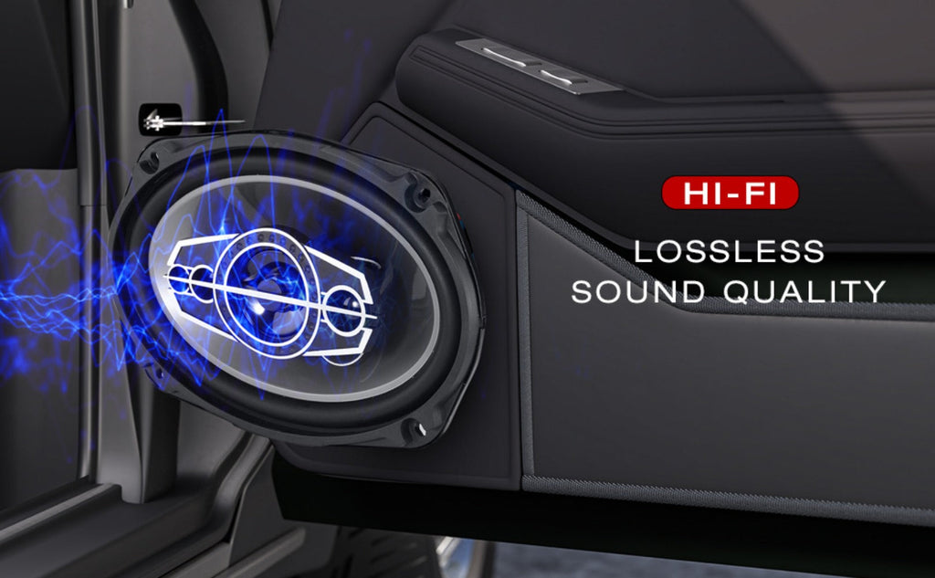 Pair of 6 x 9 Inch Five-Way Coaxial Car Speakers Labeled 1000W Peak, 120W RMS and 4 Ohms with Grilles — image 13