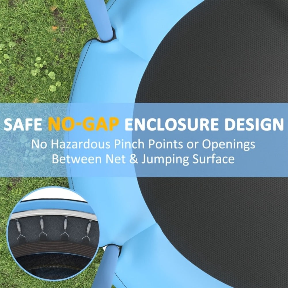60 Inch Trampoline with Enclosure and Gymnastics Bar, Height Adjustable Indoor Outdoor Round Trampoline with Toys for Kids — 