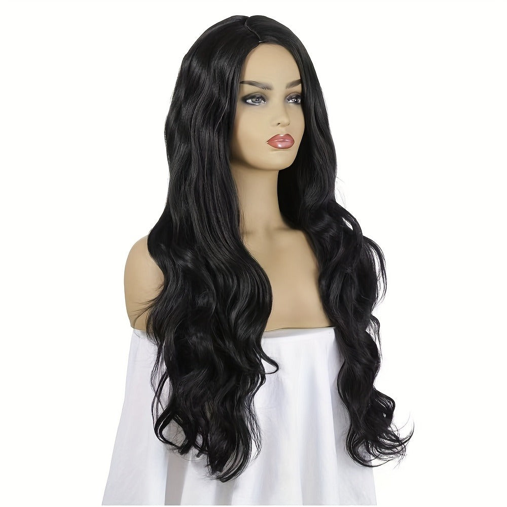 Synthetic Wig 28-Inch Big-Wave Curly Headband Style in Dark Brown or Black for Parties and Weddings — image 7