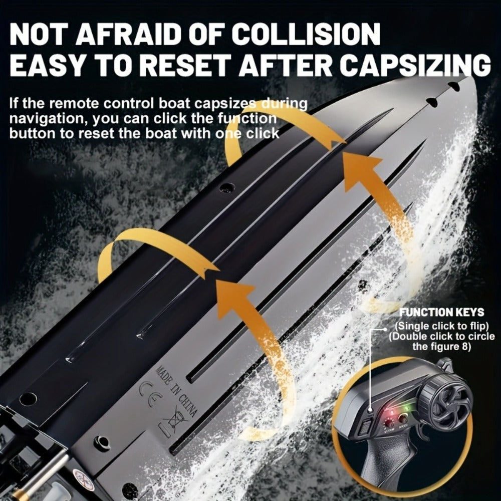 RC Speedboat 30KM/H with LED Night Navigation Lights with the Listed Color, Size or Set Options for Everyday Use — image 4