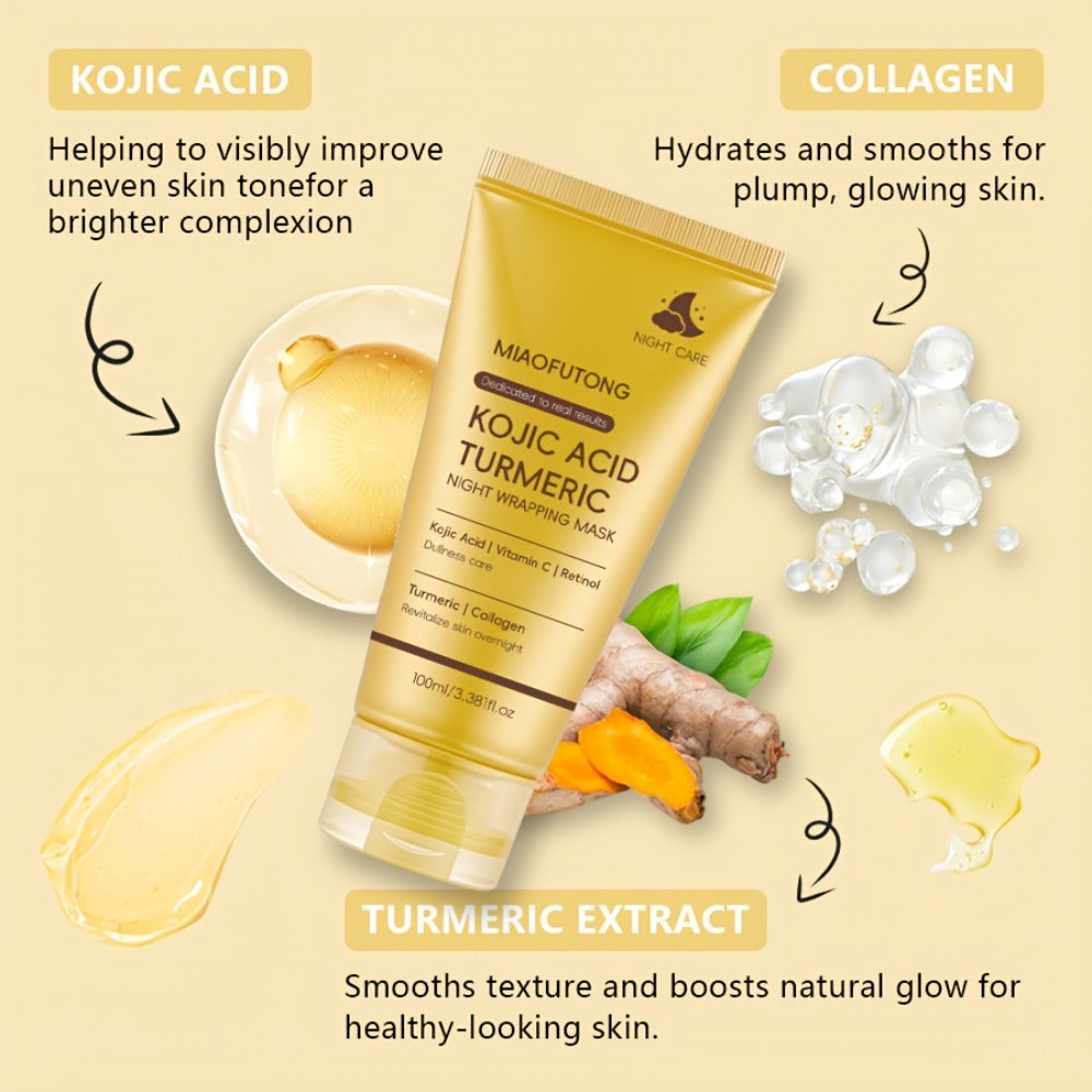 Kojic Acid Turmeric Face Mask with Vitamin C, Peeling Mask for, Deep Cleansing, Oil Control & Glowing Skin — image 6