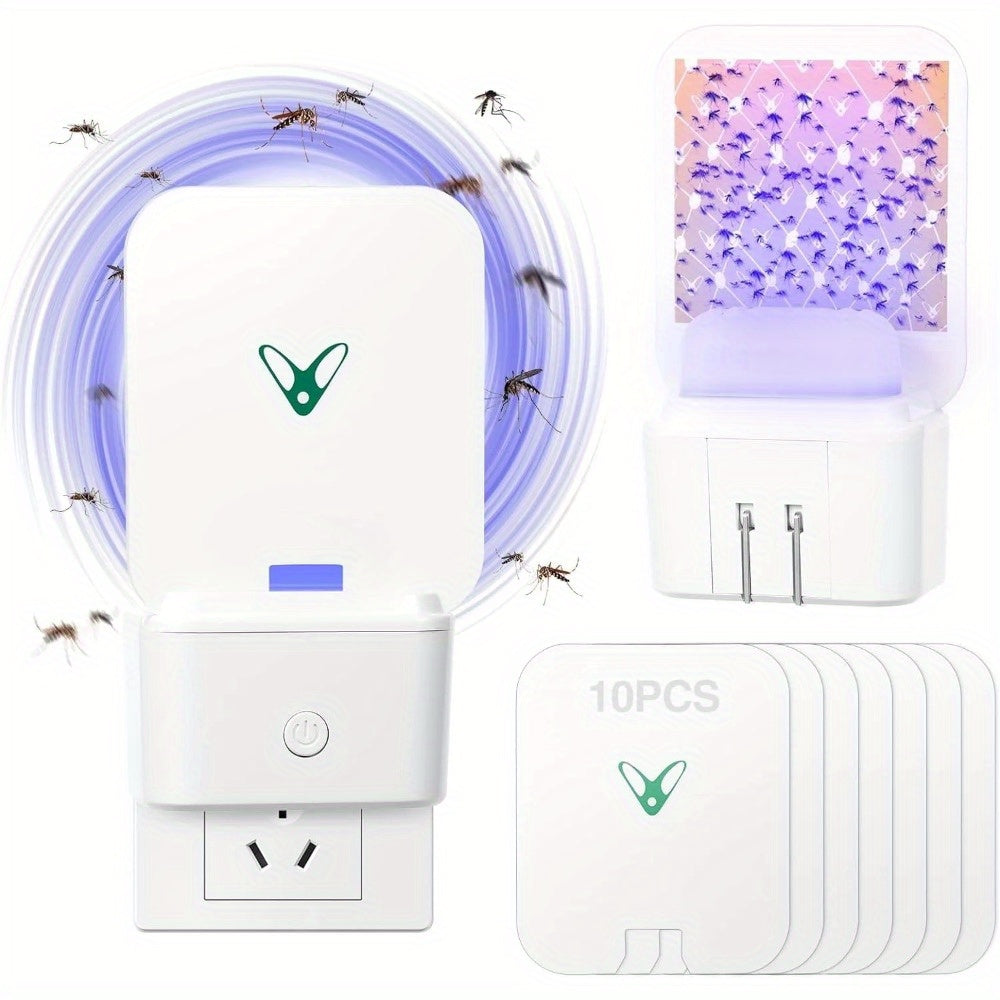 Plug-In Flying Insect Trap Pest Control Device with UV Light, Sticky Boards and 10 or 20 Pad Options for Indoor Use — image 1