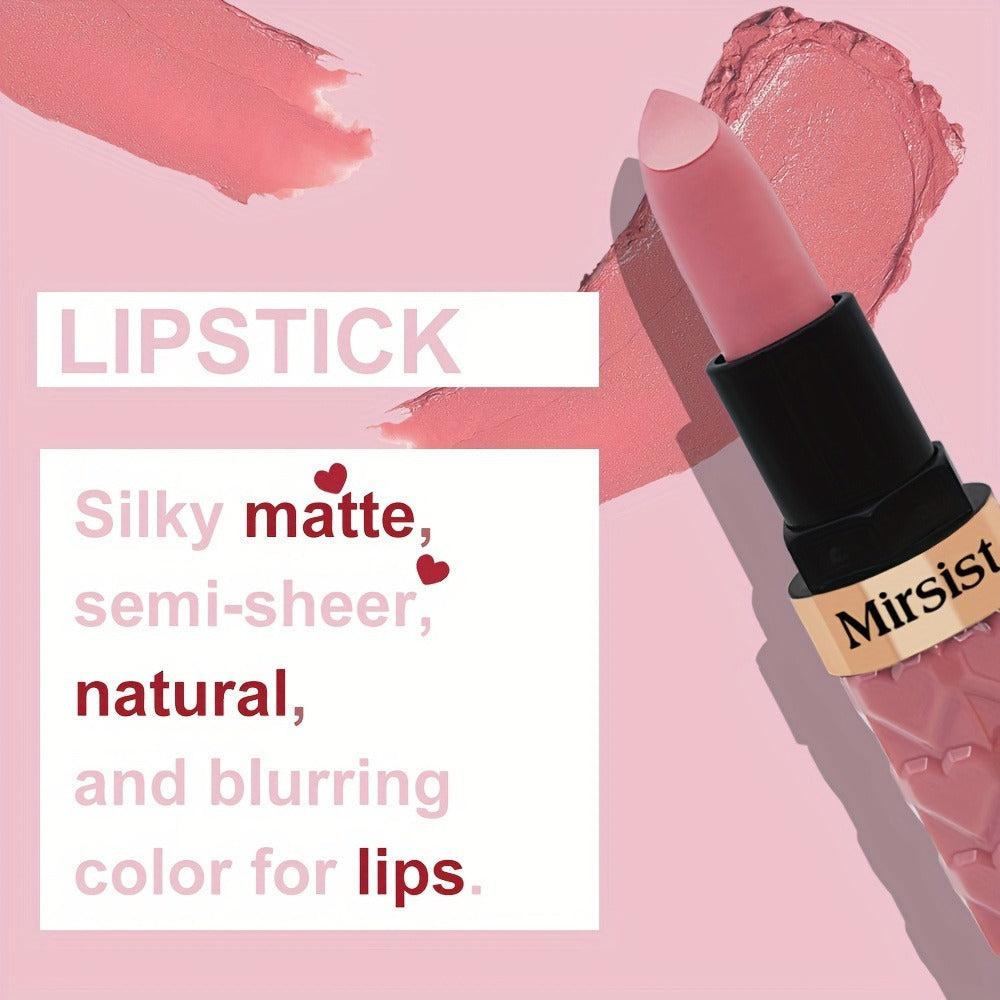 Lipstick Set, Mirsist 6-Piece Silky Matte Bullet Collection in Nude, Red, Brown, Berry and Plum Colors — image 8