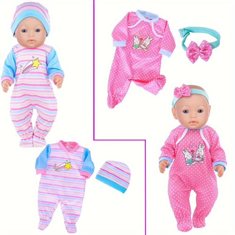 10-Outfit Doll Clothes Set for 14–16-Inch Newborn-Style Dolls with One-Pieces, Tops, Pants and Headwear — image 5