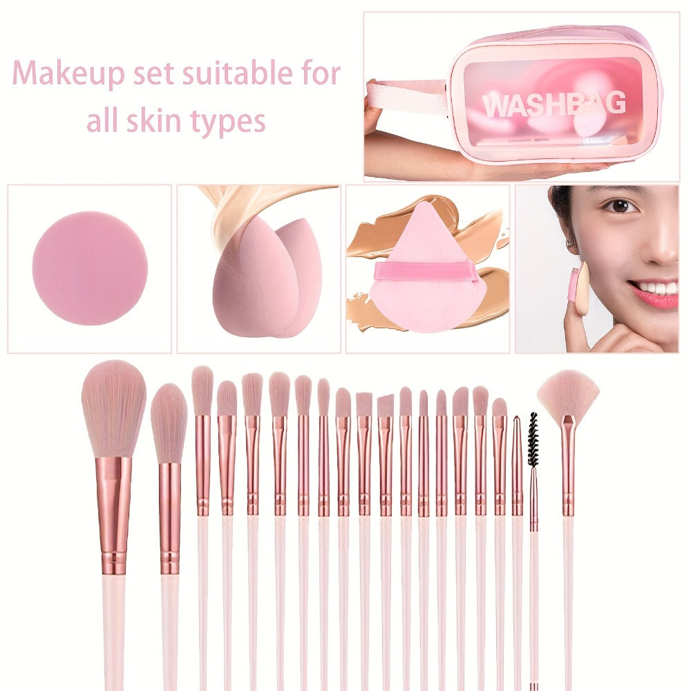 Makeup Brush Set, 46-Piece Nylon Bristle and ABS Handle Kit with Triangle Puff, Foundation Puff and Face-Eye Tools — image 5