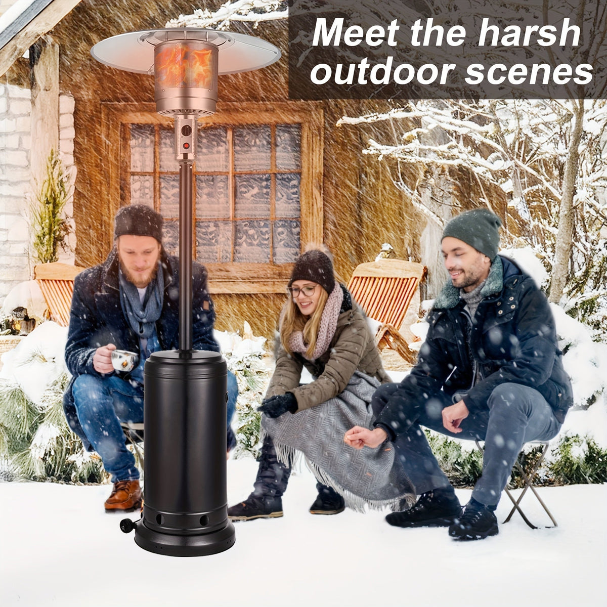 Patio Heater, Propane Outdoor Standing Stainless Steel Garden Party for Garden, Patio and Yard Use — image 5
