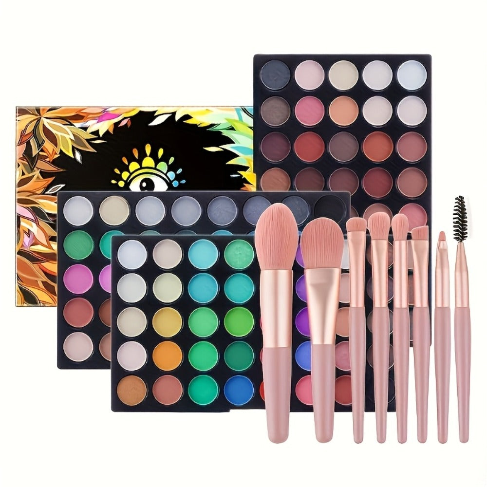 Squalane Eye Makeup Kit 40 Shades – Berry Pink Purple Shimmer Eyeshadow Palette with Mascara, Eyeliner, Brow Pen & Brush — im