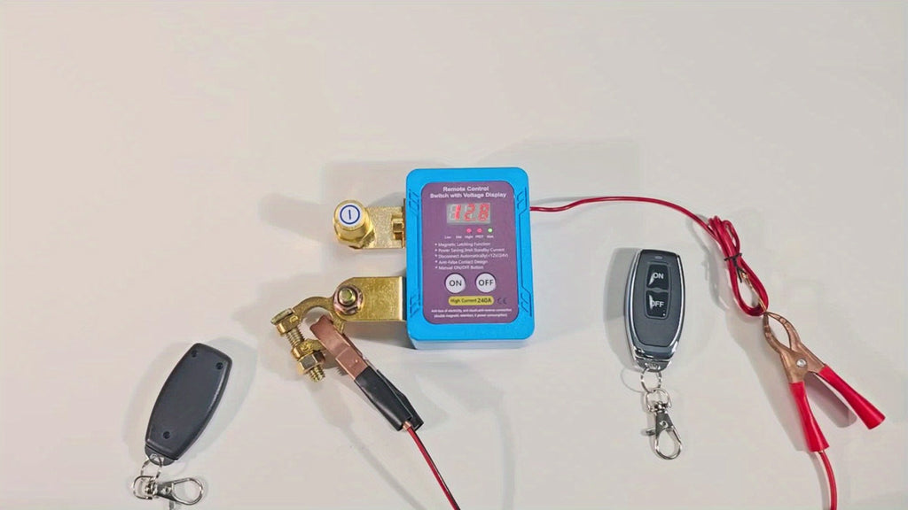 Remote Battery Disconnect Switch 240A 12V/24V – Wireless Kill Switch with Digital Display & Auto Power Shut-Off for Car, Truc