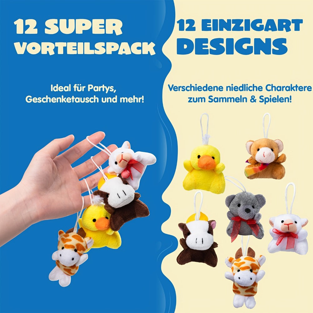 36 Pack Mini Stuffed Animals Bulk, 3 Inch Animal Plush Toys with Keychain 36 Unique Designs — image 5