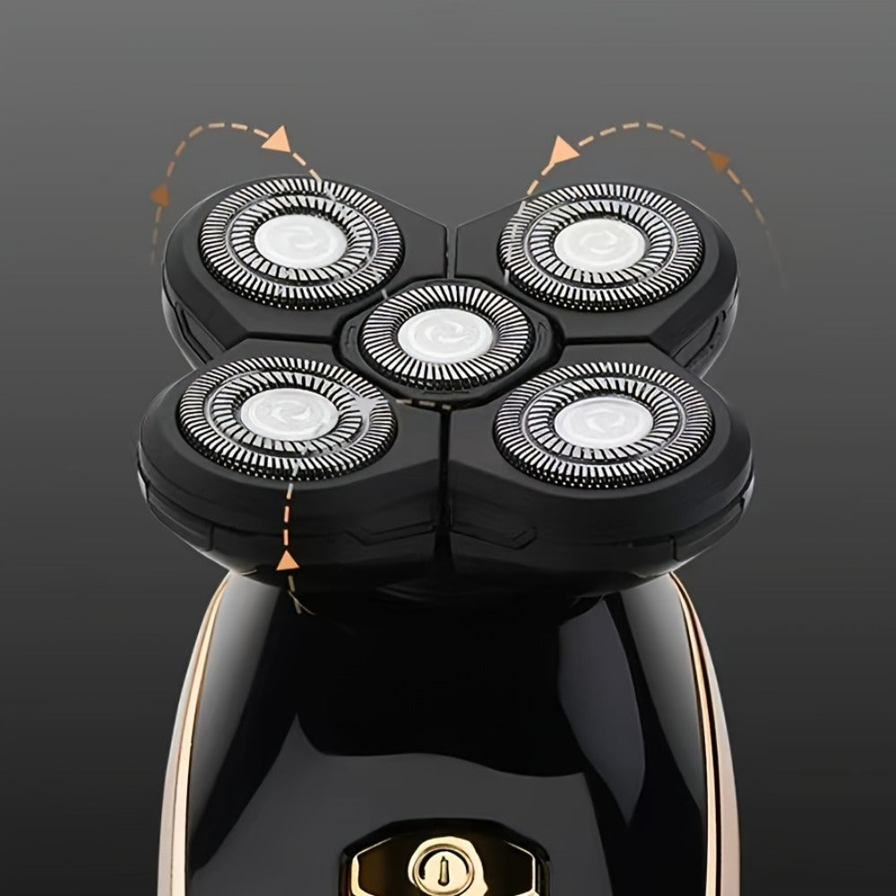 5-in-1 Electric Shaver Kit for Men Wet Dry Rotary Shaver – Bald Head Beard Nose Ear Trimmer with Digital Display — image 12