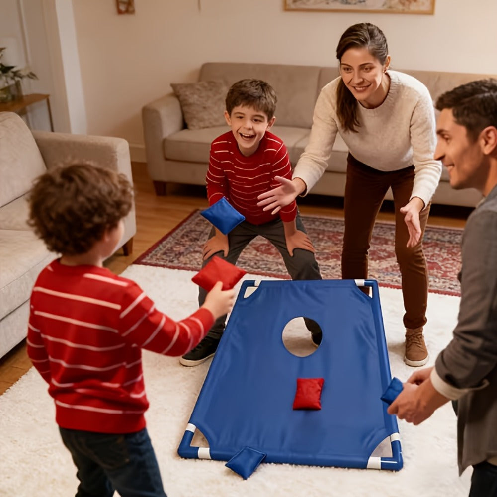 Portable Cornhole Bean Bag Toss Game Foldable Board 12 Bean Bags Storage Bag with the Listed Color, Size or Set Options for E