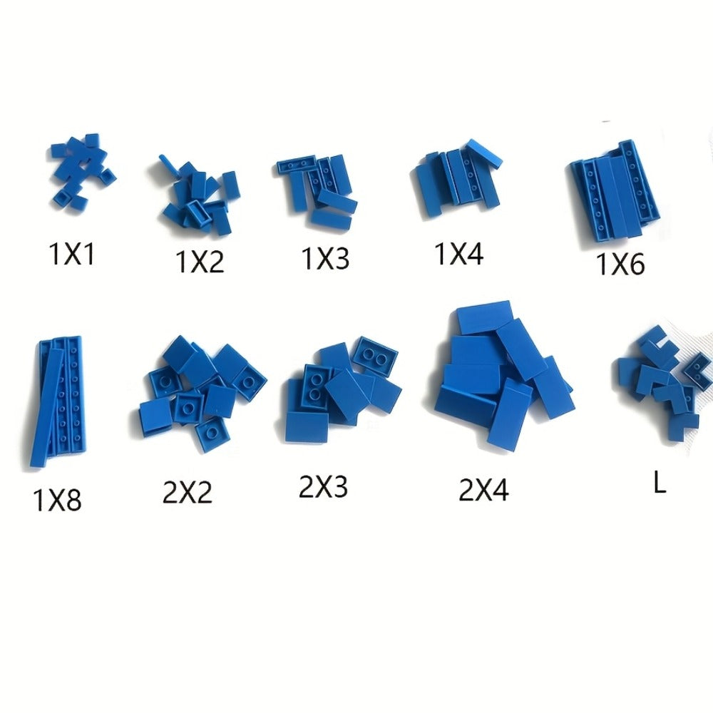 Bulk Flat Tile Building Blocks 150 Pcs – Smooth Thin Plate Bricks 1x1 1x2 1x6 LEGO Compatible MOC Accessories Kids Creative B