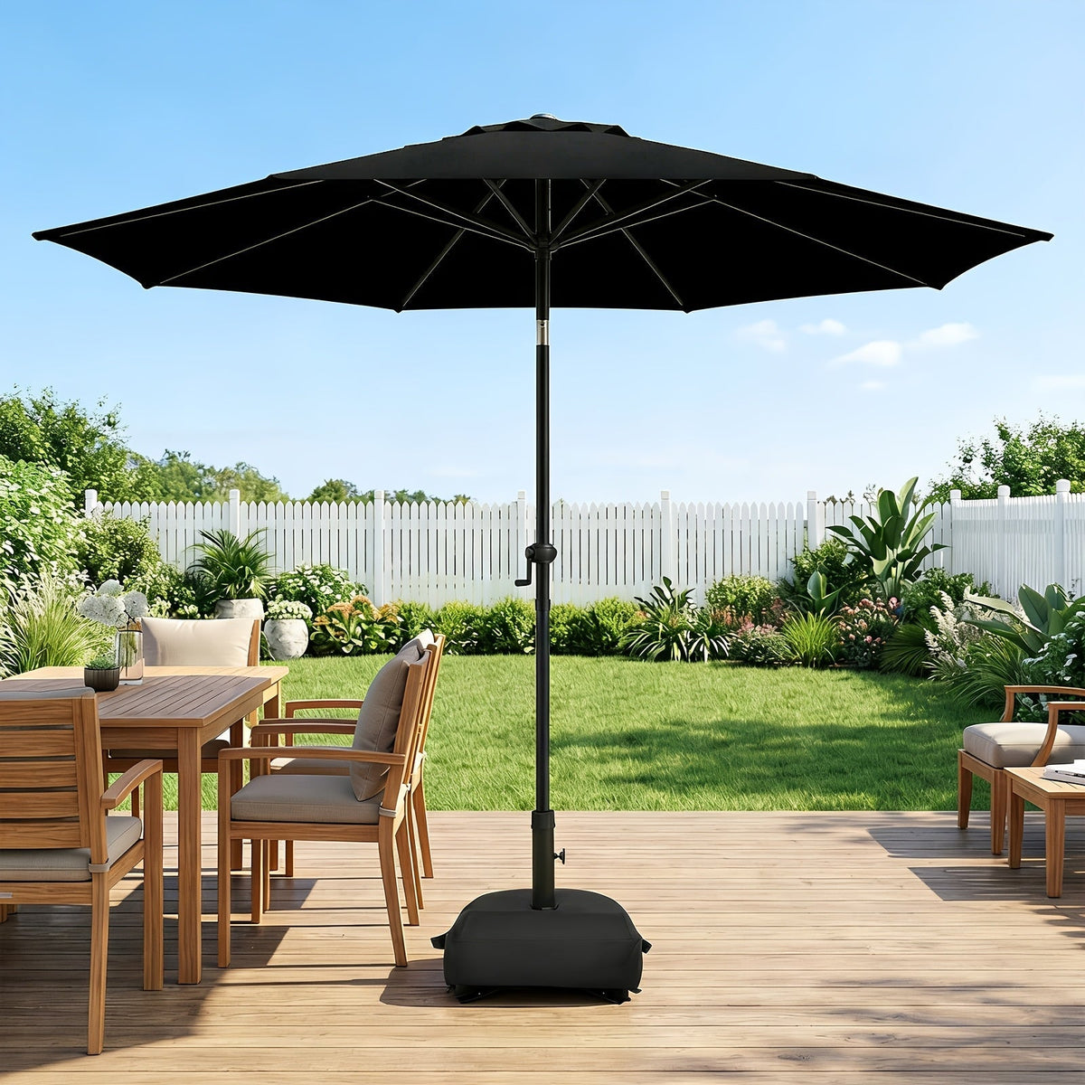 Patio Umbrella 9FT Market Table Style with Dual Vents, Tilt, Crank and Eight Color Options — image 1