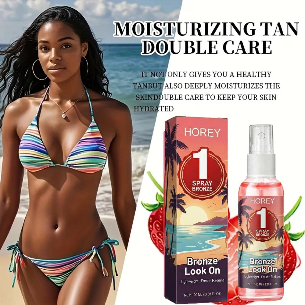 Strawberry-Scented Self-Tanning Spray 100ml in Clear Pump Bottle for Gradual Body Color Application — image 2