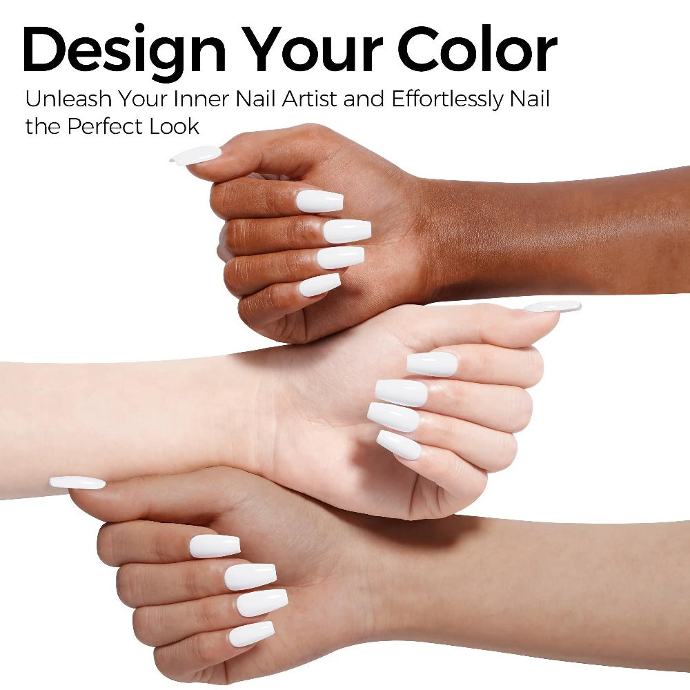 Gel Nail Polish – Odorless Black & White 0.54oz MISS MISIDY Soak-Off UV LED Durable High Gloss – Self-Leveling Easy Applicati