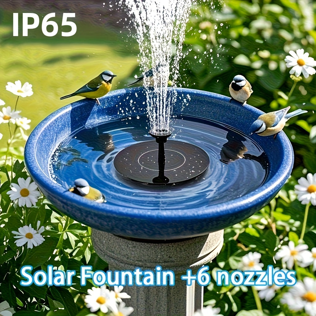 Floating Solar Fountain Pump with 16 cm Black Disc, Six-Nozzle Pictured Set and 1pc Checkout Option — image 1