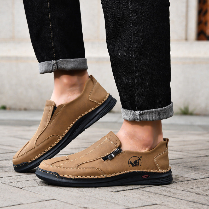 Mens Lace-up Leather Outdoor Casual Shoes